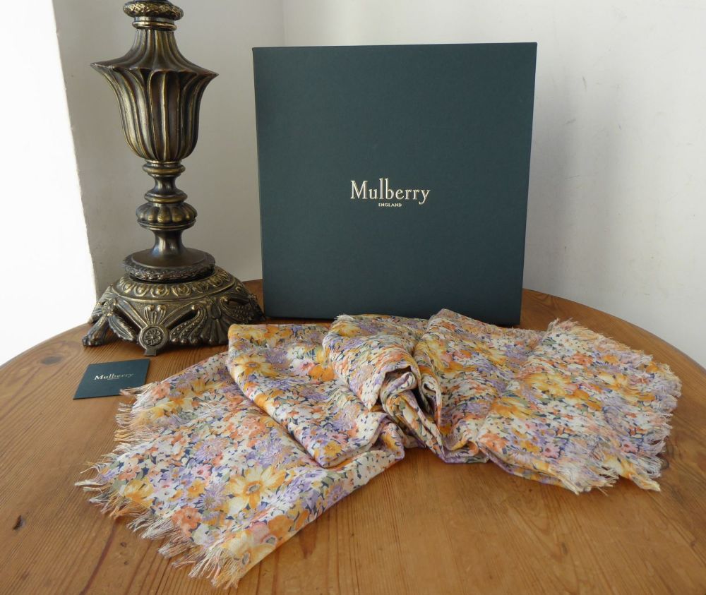 Mulberry Betty Floral Square Wrap in Lilac Silk Modal Mix - SOLD