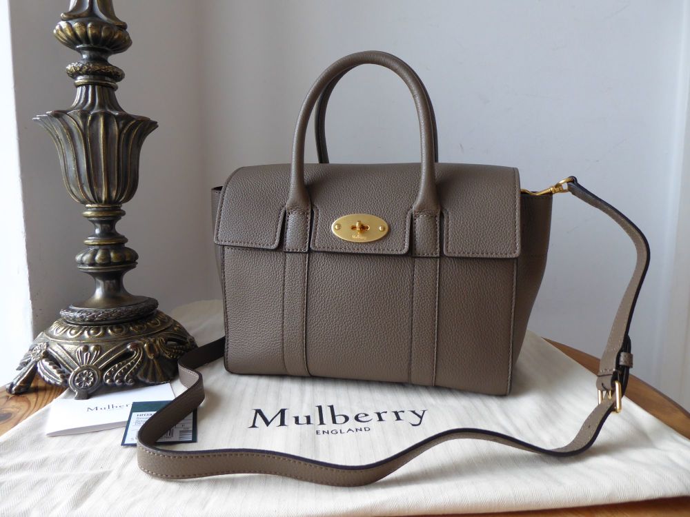 Mulberry Small Bayswater in Clay Grey Small Classic Grain - New*