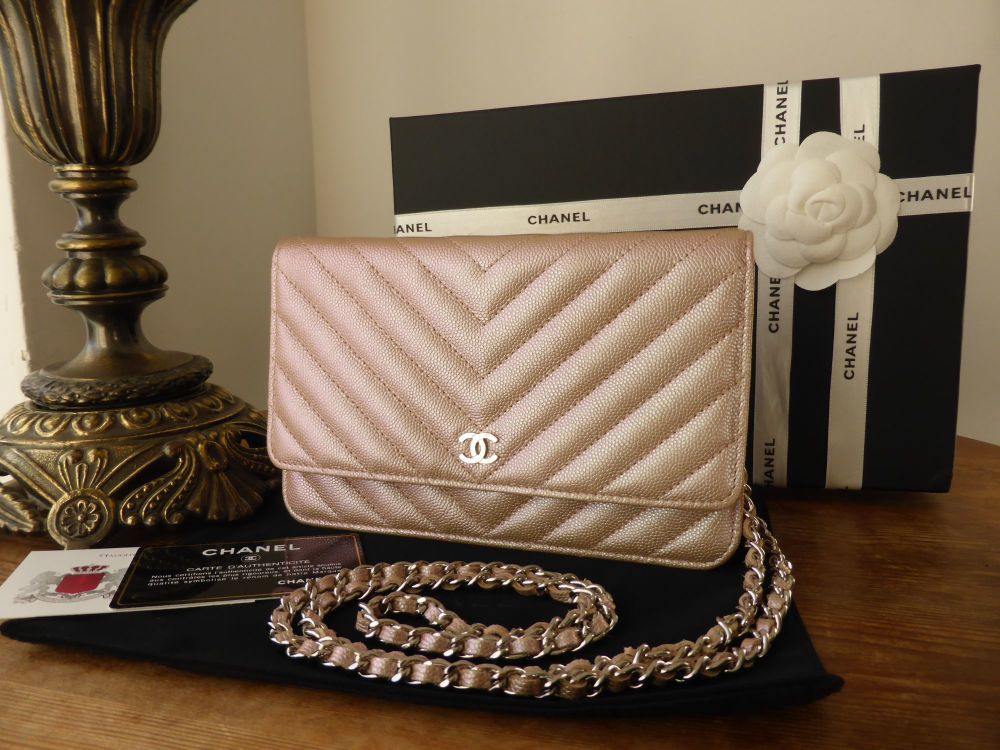 CHANEL, Bags, Sold Chanel Wallet On Chain Woc Light Gold