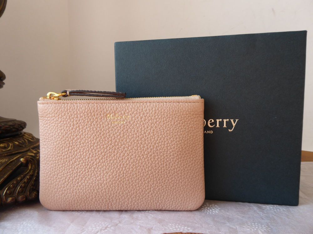 Mulberry Small Zipped Pouch Card Case Coin Purse in Rosewater Small Classic Grain  - SOLD