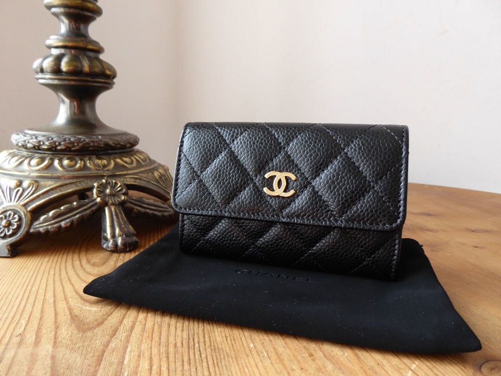 Chanel Classic Flap Card Coin Purse in Black Caviar with Gold Hardware- SOLD