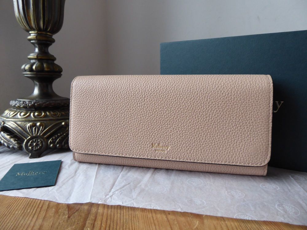 Mulberry Continental Flap Long Wallet Purse in Rosewater Small Classic Grai