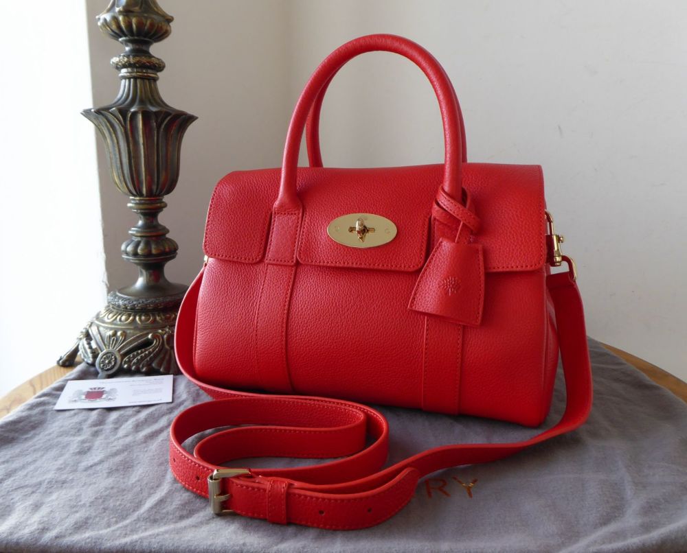 Mulberry Classic Small Bayswater Satchel in Fiery Red Small Classic Grain - SOLD