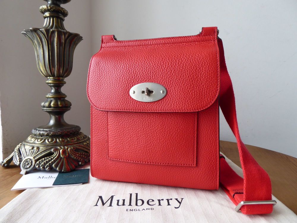 Mulberry Small Antony in Hibiscus Red Small Classic Grain Leather  - New* - SOLD