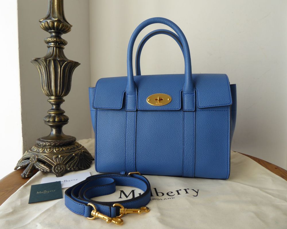 Mulberry Small Bayswater in Porcelain Blue Small Classic Grain 