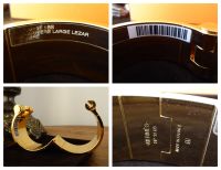 Herm&Atilde;&uml;s Large Hinged Bracelet Charniere In Gold and Lizard Cuir L Ombre - Ne