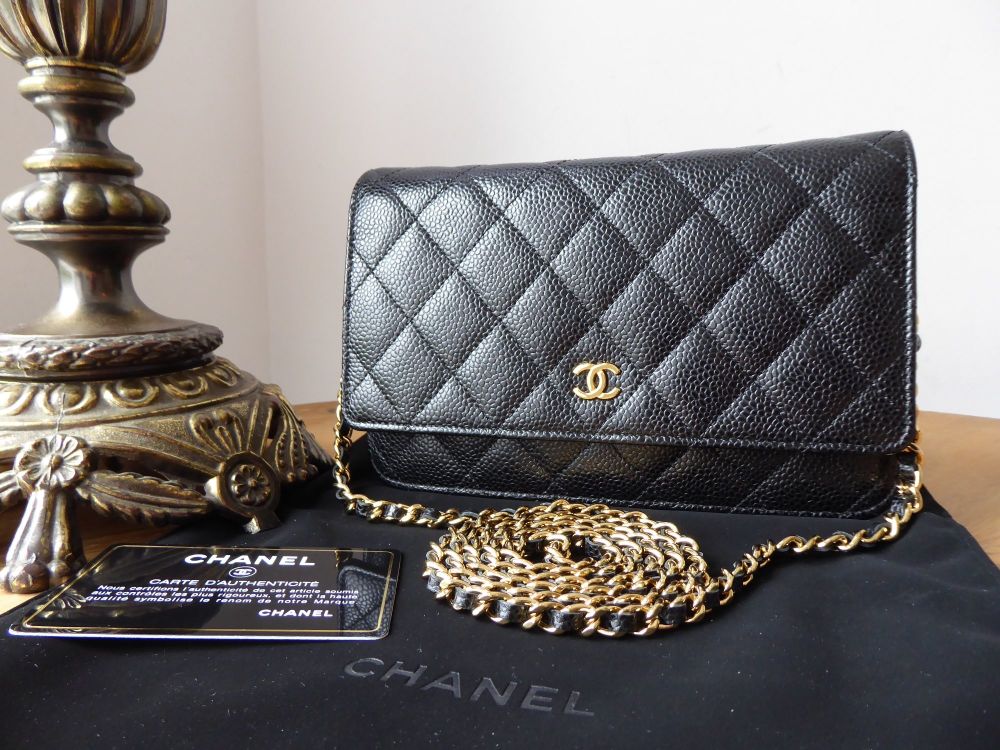 CHANEL Iridescent Metallic Pearly Blue Caviar Classic WOC Wallet On Chain  Bag