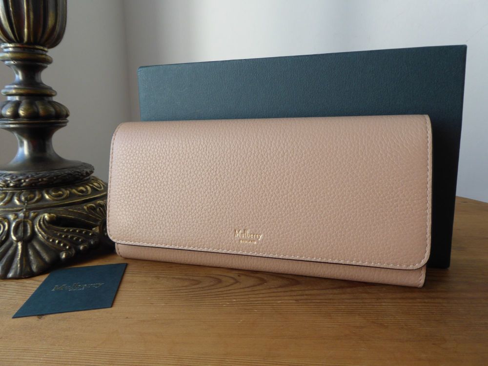 Mulberry Continental Flap Long Wallet Purse in Rosewater Small Classic Grain - New - SOLD