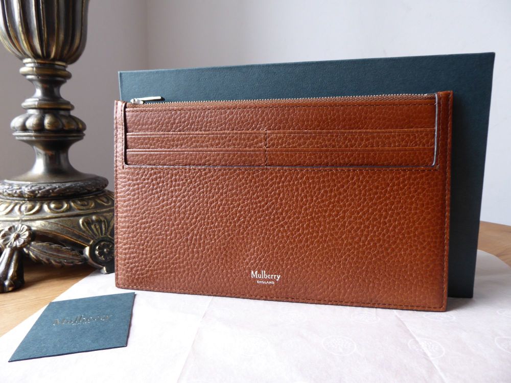 Mulberry Travel Card Holder in Oak Grain Vegetable Tanned Leather - SOLD