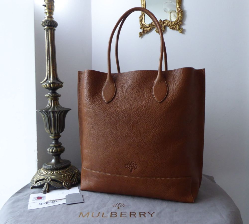 Mulberry Blossom Tote in Oak Natural Vegetable Tanned Leather & Zipped Felt Liner - SOLD