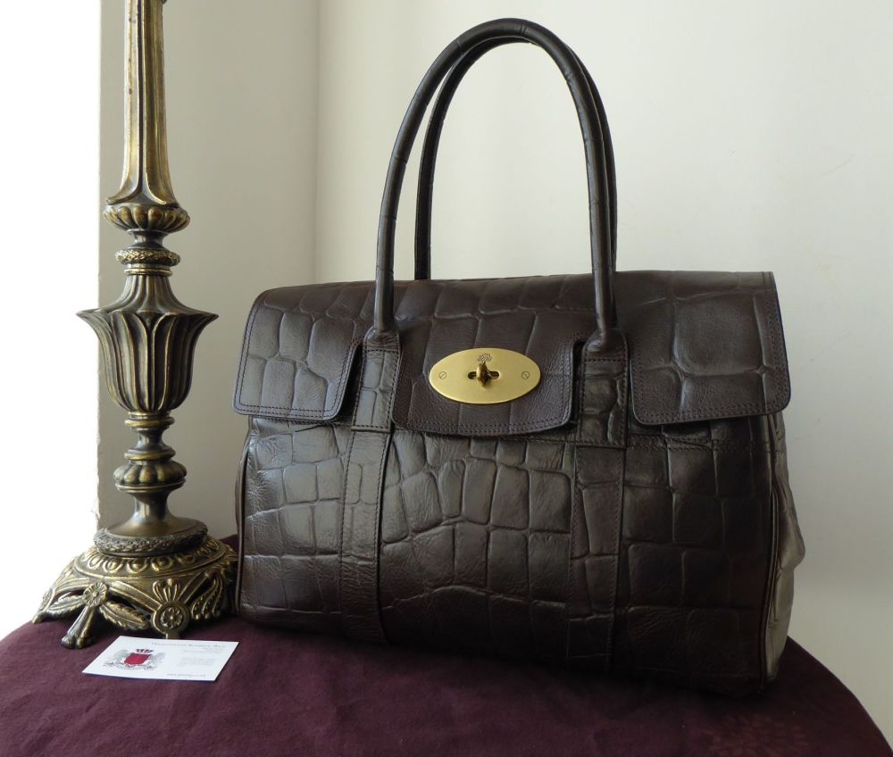 Mulberry Classic Bayswater Special in Chocolate Printed Leather - SOLD