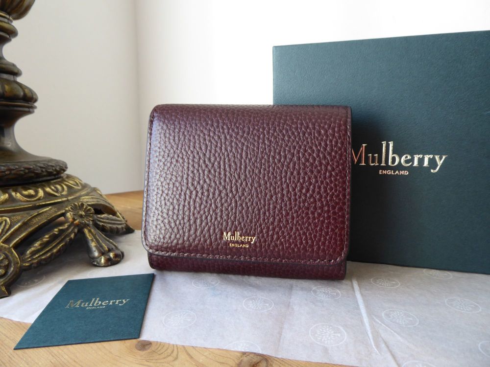 Mulberry Small Continental French Purse Wallet in Oxblood Grain Veg Tanned Leather - SOLD