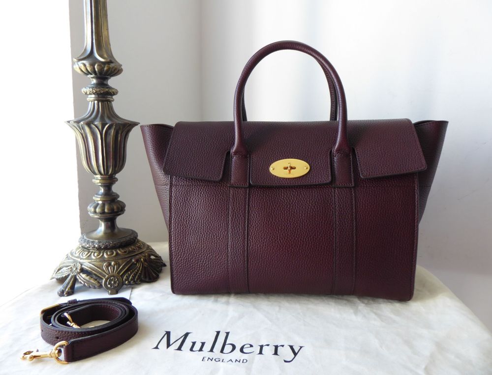 Mulberry Bayswater with Strap in Oxblood Grain Veg Tanned Leather with Felt Liner - SOLD