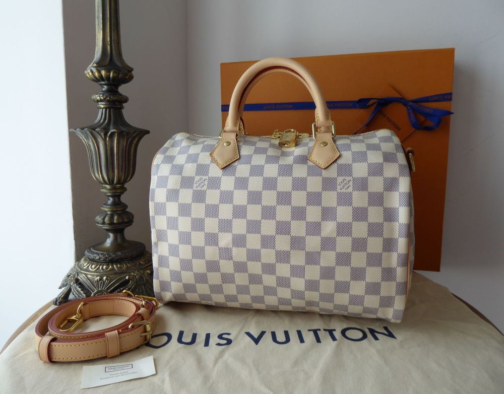 Louis Vuitton Speedy Bandoulière 30 in Damier Azur & Handbag Liner - As New* - SOLD