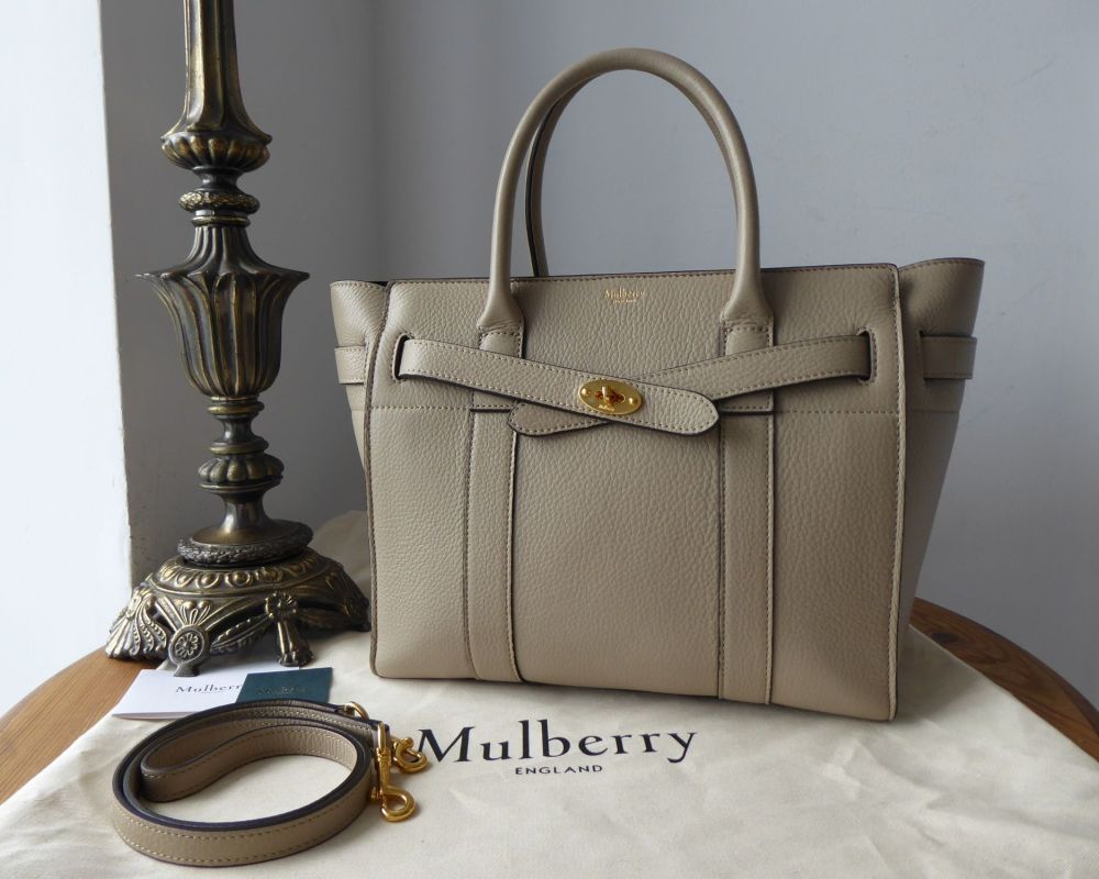 Mulberry Small Zipped Bayswater in Dune Small Classic Grain