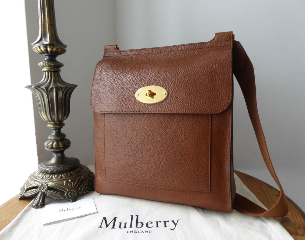 Mulberry Large New Antony Messenger in Oak Grained Vegetable Tanned Leather