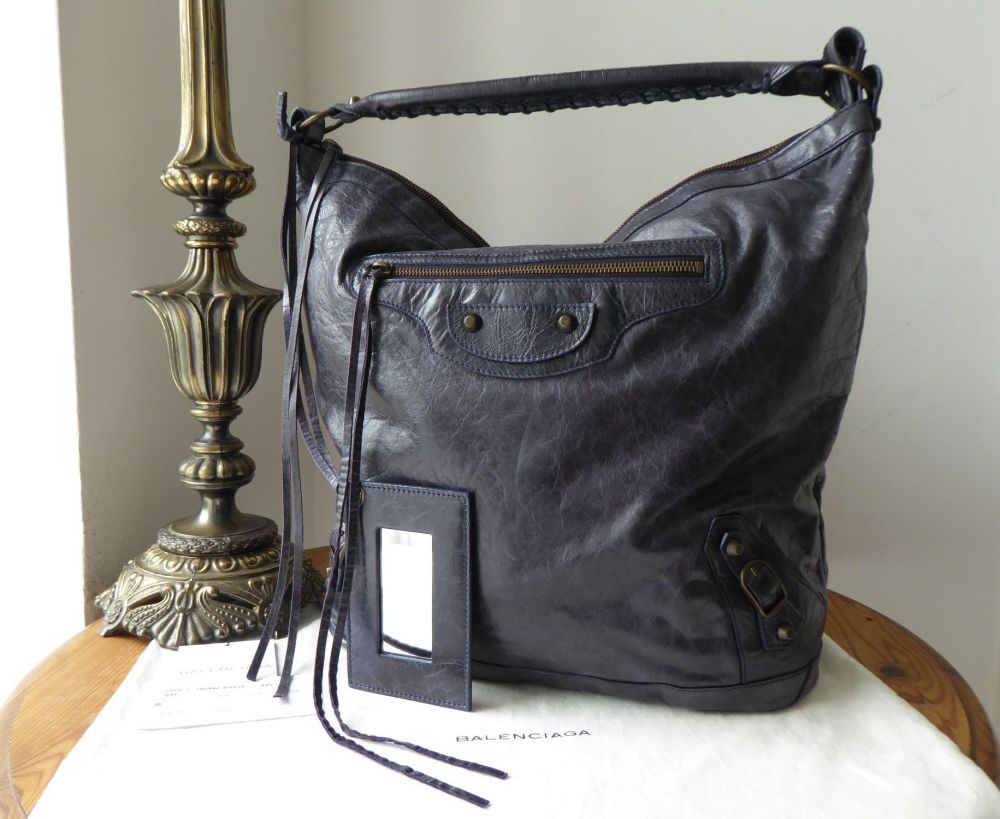 Balenciaga Classic Day Hobo in Ink Blue Vintage Chevre with Dark Brass Hardware - SOLD