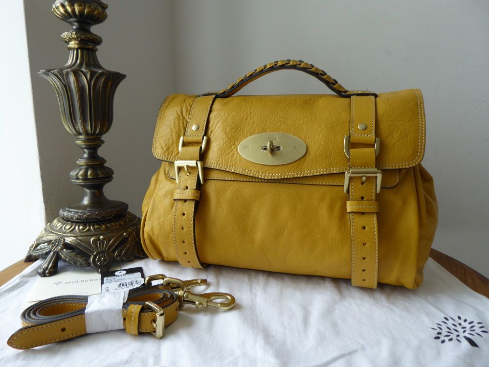 Mulberry Regular Alexa Satchel in Butter Yellow Soft Buffalo Leather - As New - SOLD