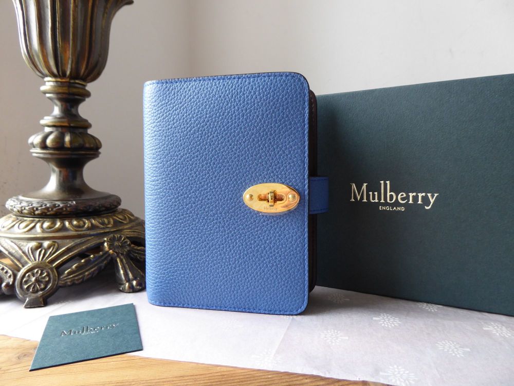 Mulberry Postmans Locked Pocket Book Agenda in Bicolour Porcelain Blue & Oxblood - SOLD
