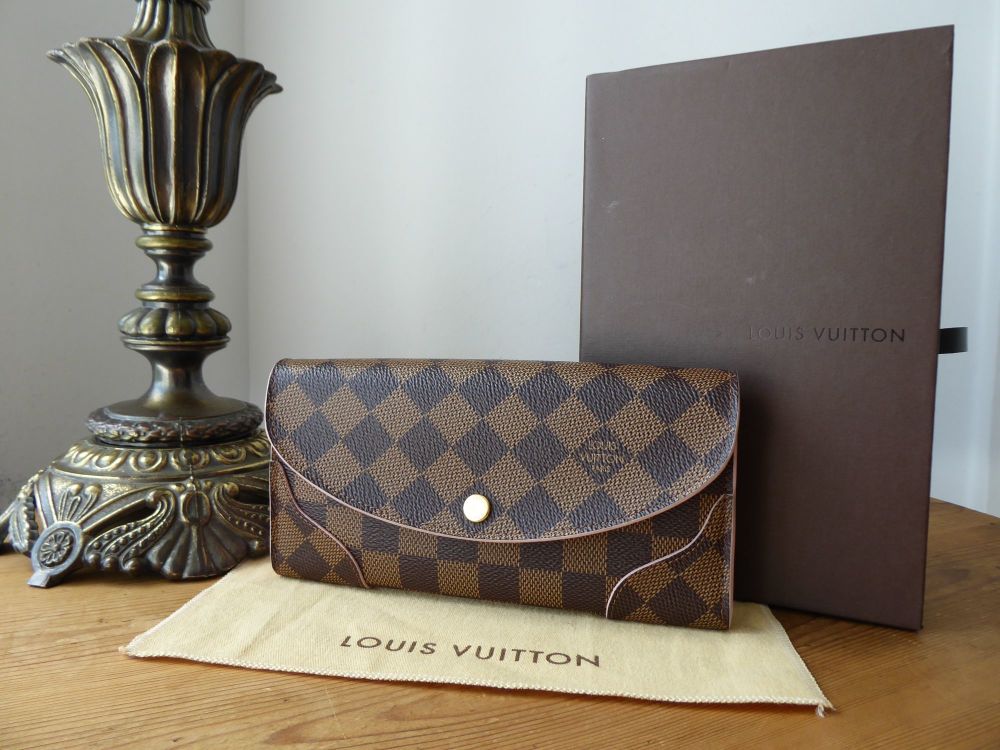 Louis Vuitton Caïssa Continental Wallet in Damier Ebene with Rose Ballerine Lining  - SOLD