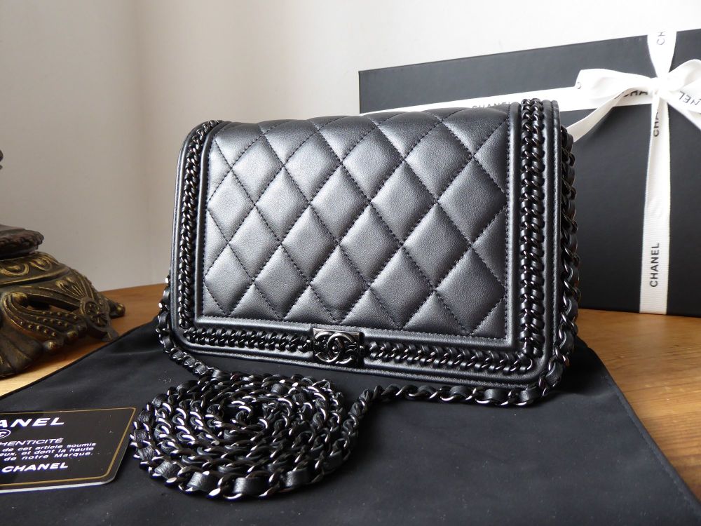 Chanel So Black Chain Around Boy Wallet on Chain WoC in Black Quilted  Calfskin - SOLD