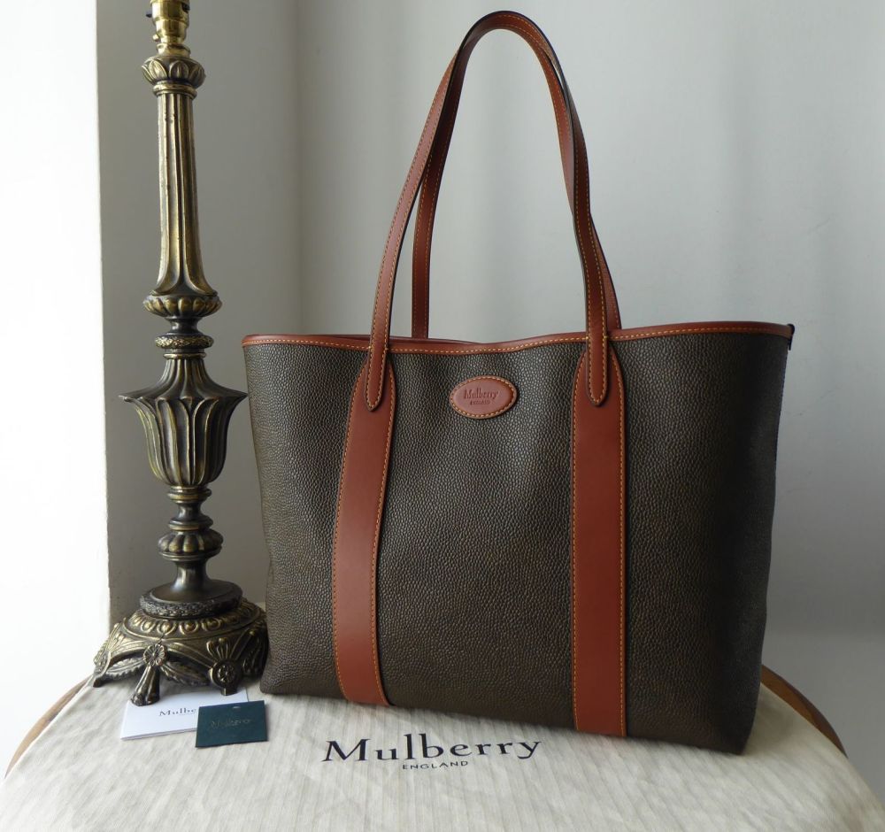 Mulberry Bayswater Heritage Scotchgrain Tote Shopper in Mole and Cognac  - SOLD