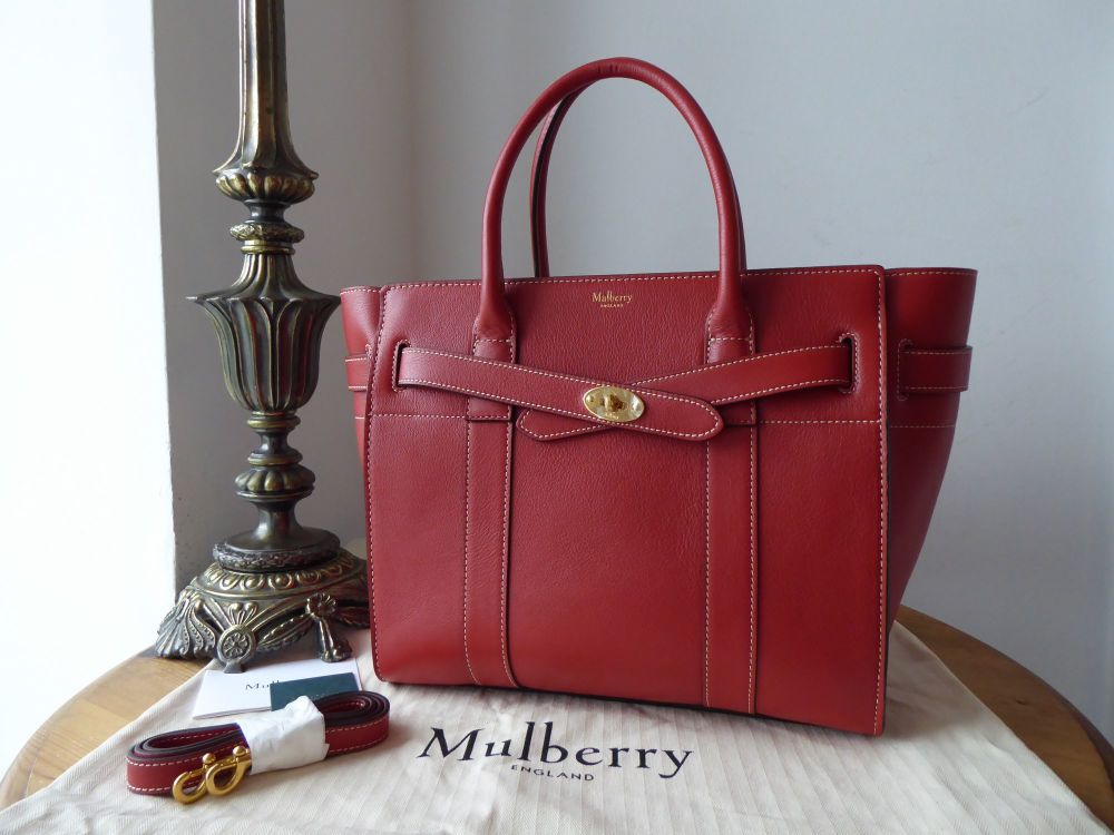 Mulberry Small Zipped Bayswater in Red Ochre Silky Calf Leather - SOLD