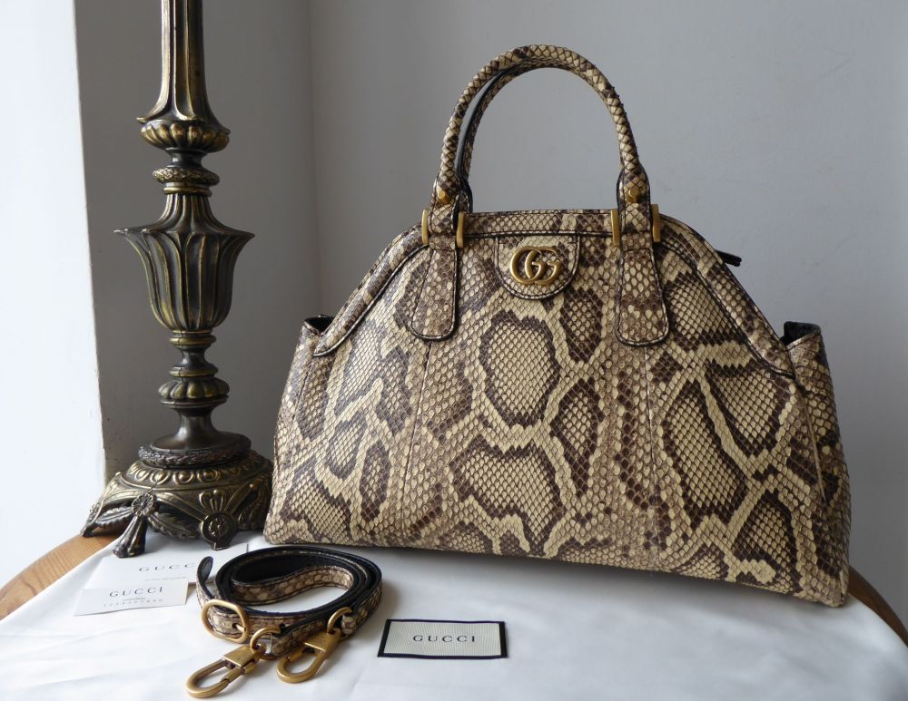 Gucci Rebelle BELLE Medium Shoulder Bag in Natural Python - SOLD