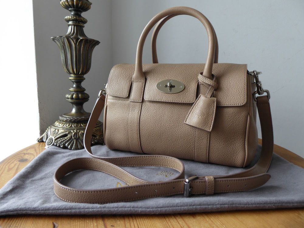 Mulberry Classic Small Bayswater Satchel Mushroom Grey Small Classic Grain Leather - SOLD