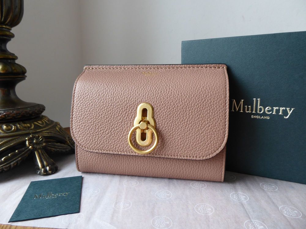 Mulberry Amberley Medium Purse Wallet in Dark Blush Small Classic Grain - N