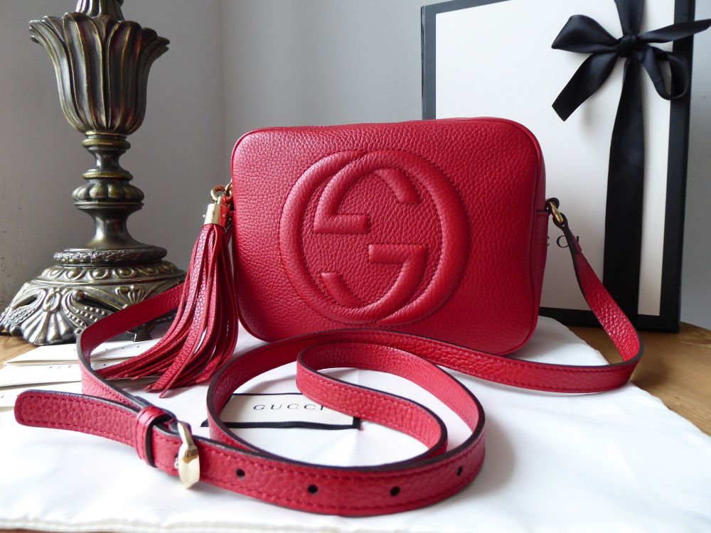 Soho Disco Crossbody Bag in Red Pebbled Calfskin SOLD