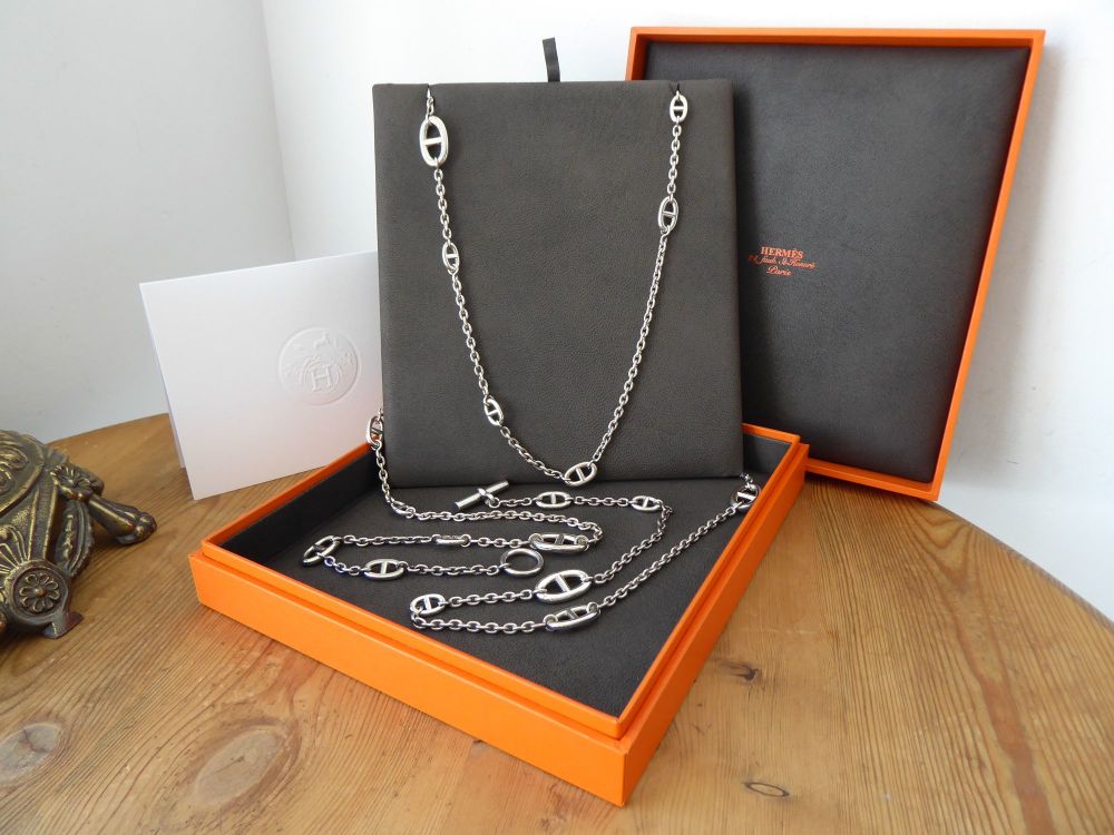 Hermès Farandole Long Necklace Chain in Sterling Silver