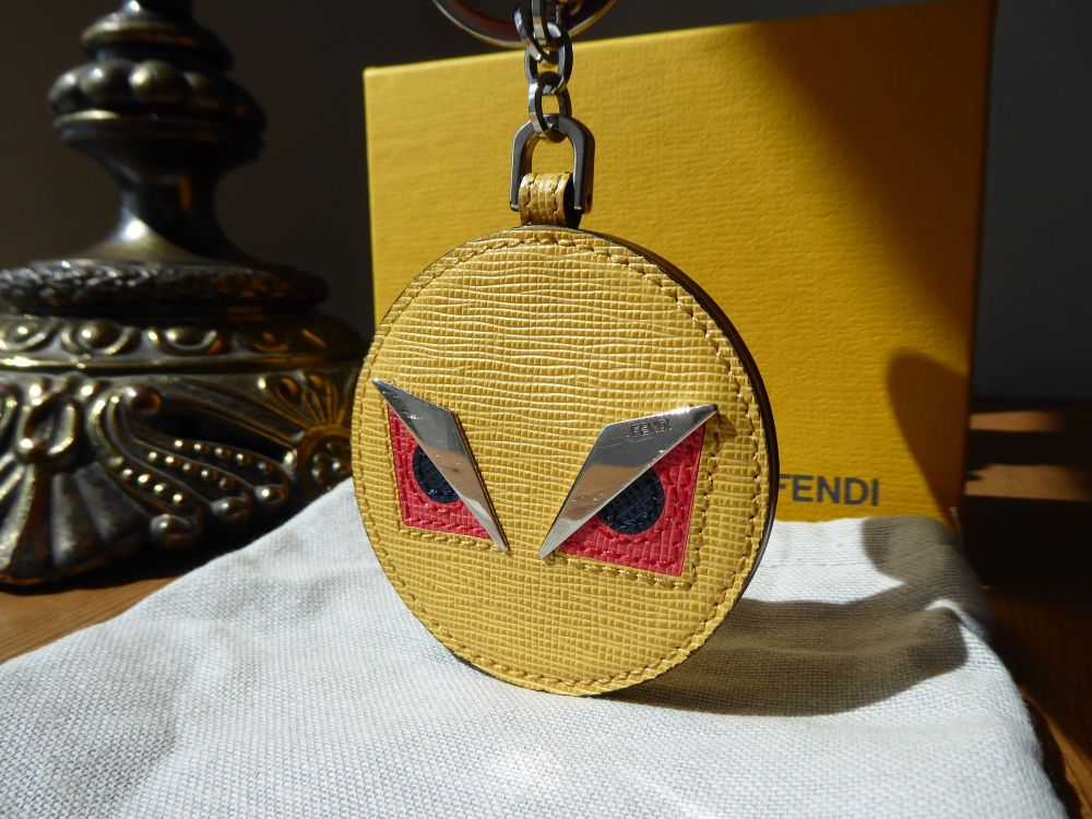 Fendi Monster Eyes Bag Charm Keychain in Vitello Alchemy - SOLD