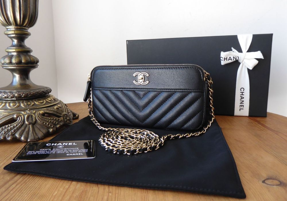 Chanel Clutch with Chain Twin Zipped Pochette Wallet on Chain - SOLD