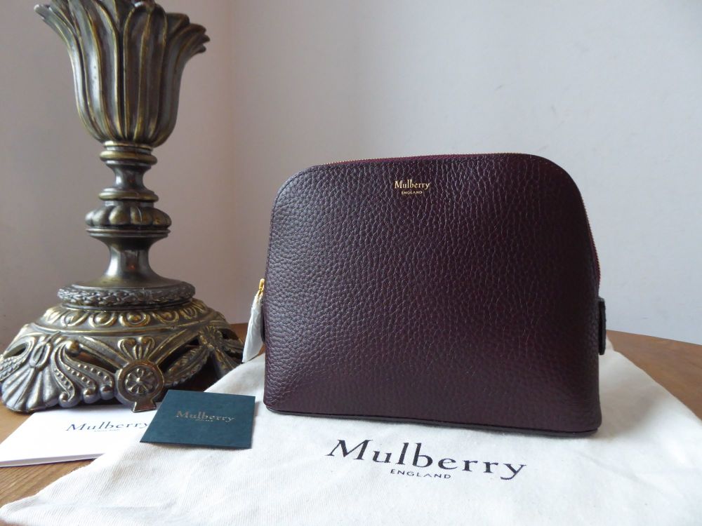 Mulberry Continental Cosmetic Pouch in Oxblood Grain Veg Tanned - SOLD
