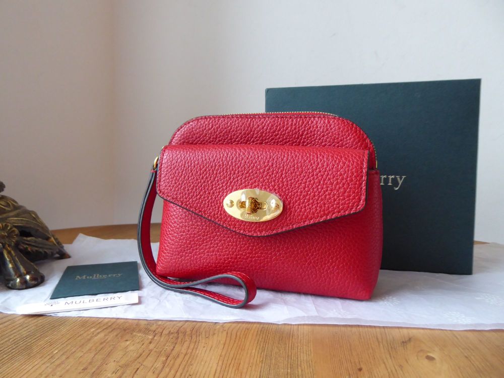 Mulberry Darley Postmans Lock Wristlet Coin Pouch in Scarlet Small Classic Grain - SOLD