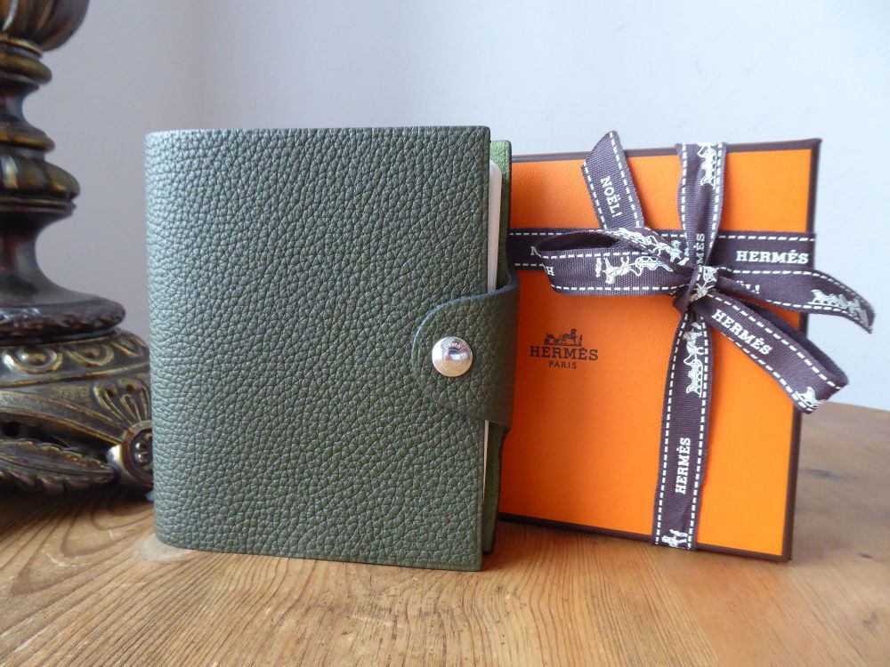 Hermés Ulysse TPM Mini Notebook Cover & Insert in Vert Olive Clemence - SOLD