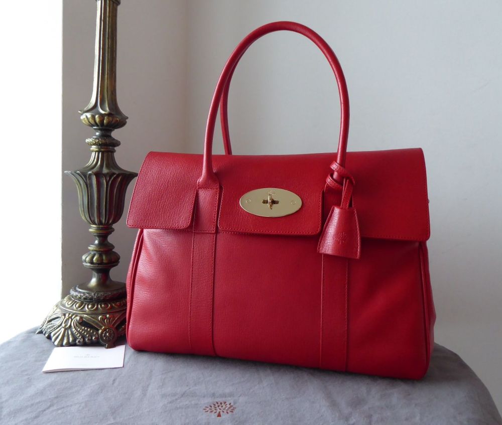 Mulberry Classic Heritage Bayswater in Bright Red Shiny Goat 