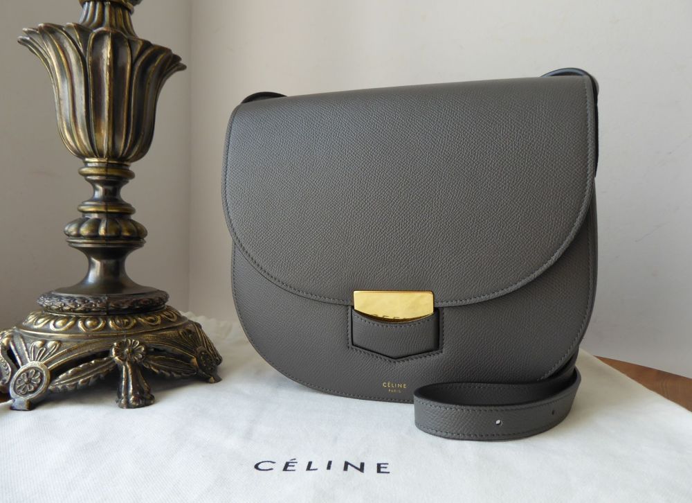 CÉLINE Trotteur Compact in Anthracite Grey Grained Calfskin - SOLD