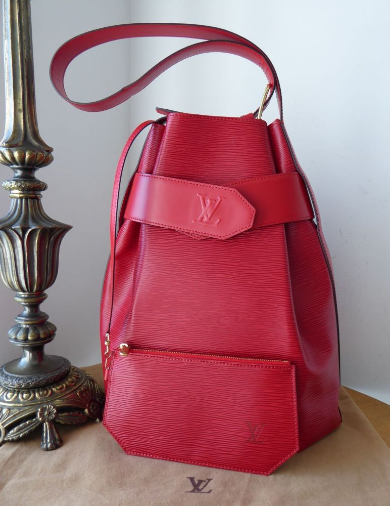 Louis Vuitton Red Epi Leather Sac D'epaule Gm Bag At 1stdibs