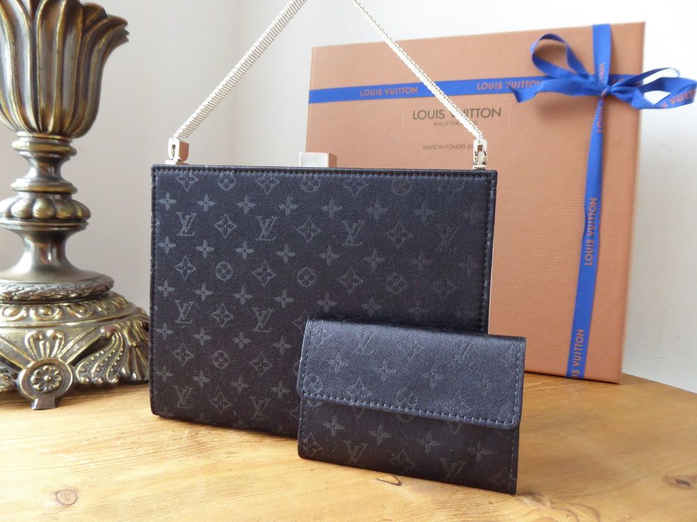 Louis Vuitton Ange PM in Monogram Silk Noir and Matching Coin Card Purse - SOLD