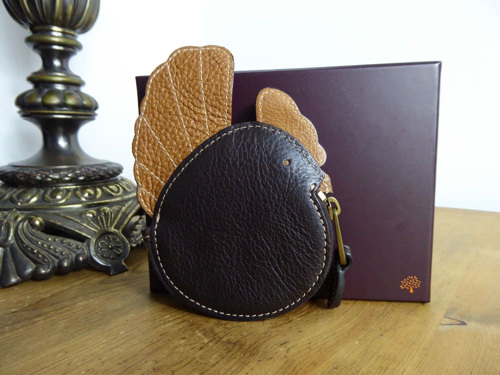 Mulberry Chicken Coin Purse in Chocolate & Oak Darwin Leather - SOLD
