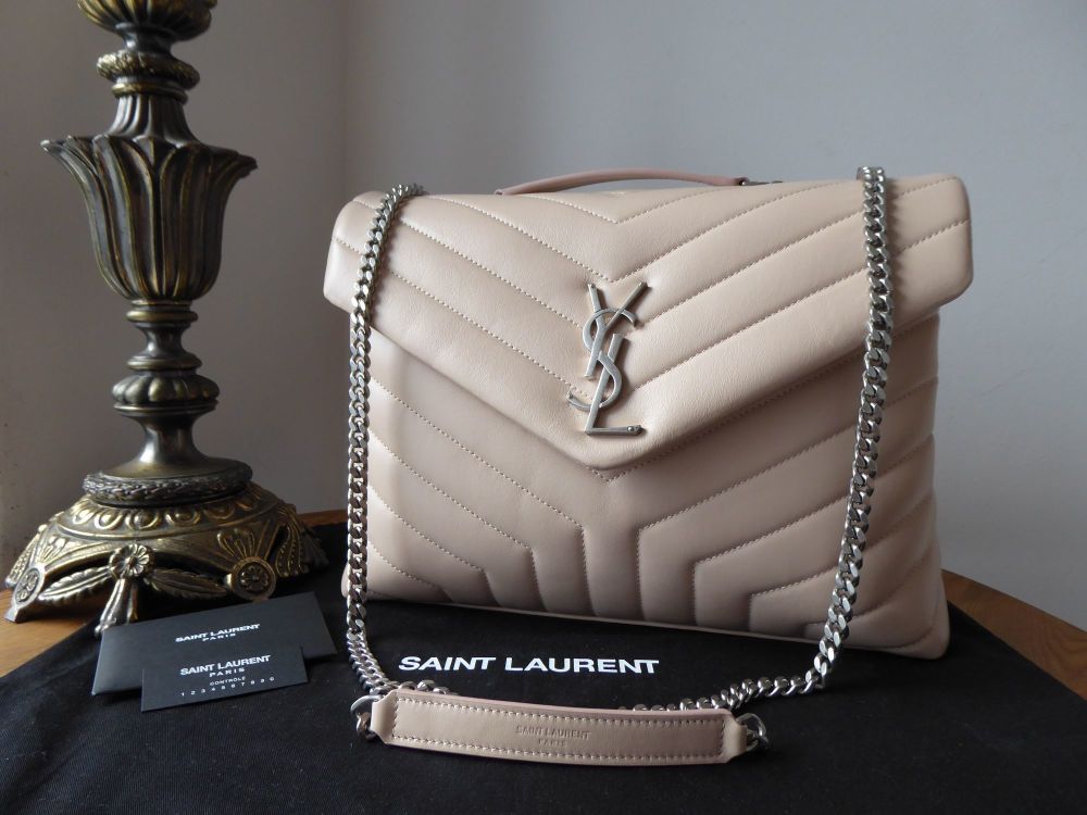 Saint Laurent YSL Medium Loulou in Nude Beige Y Quilted Leather - New - SOLD