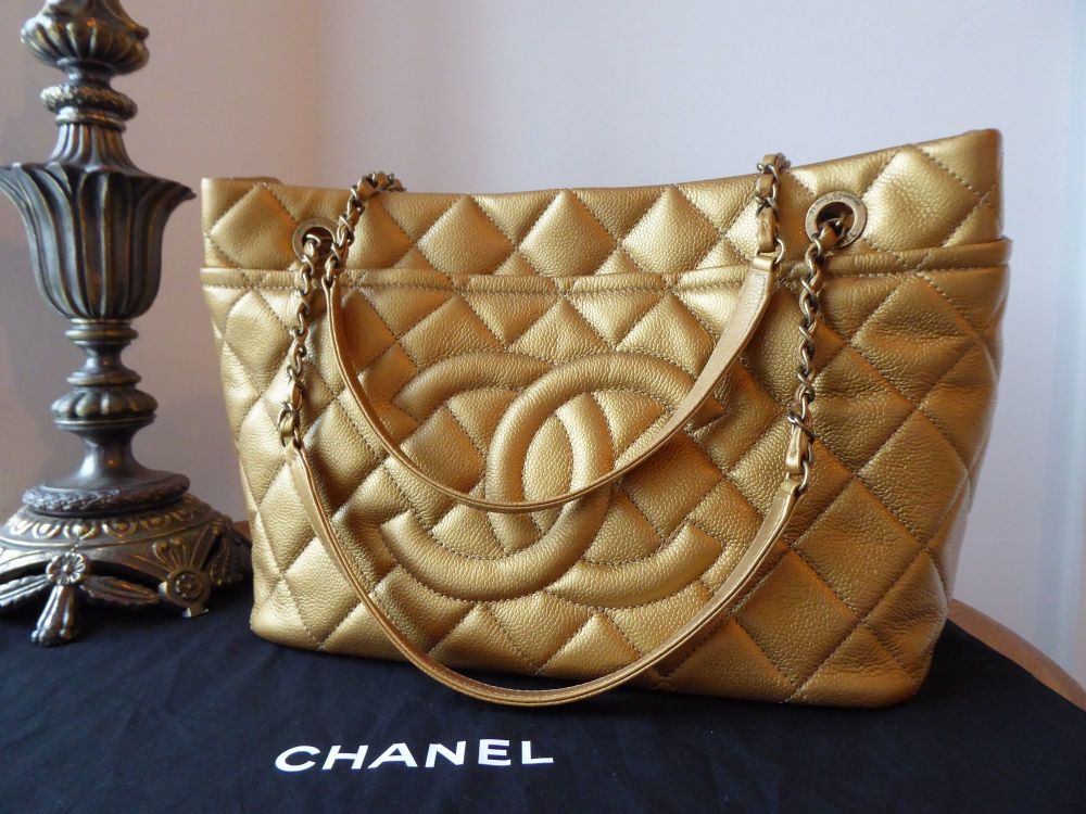 Chanel Timeless Tote in Metallic Gold Caviar Leather with Antiqued Gold Hardware  - SOLD