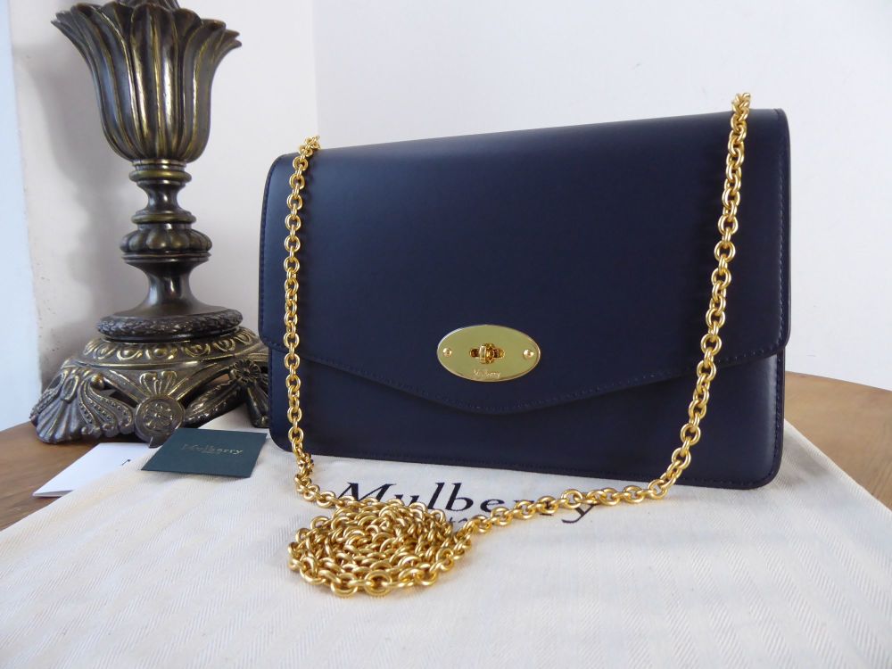 Mulberry Medium Darley in Midnight Blue Smooth Calf Leather - New