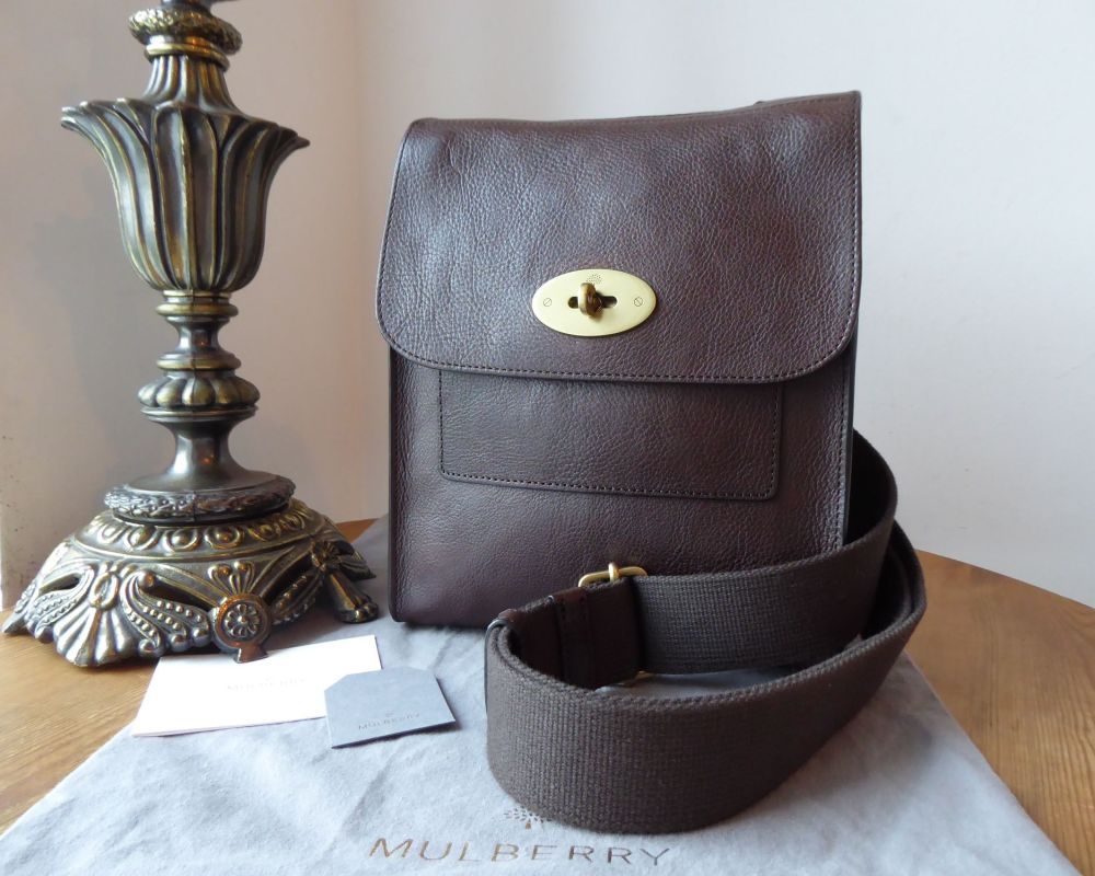 Mulberry Antony Regular in Chocolate Natural Leather
