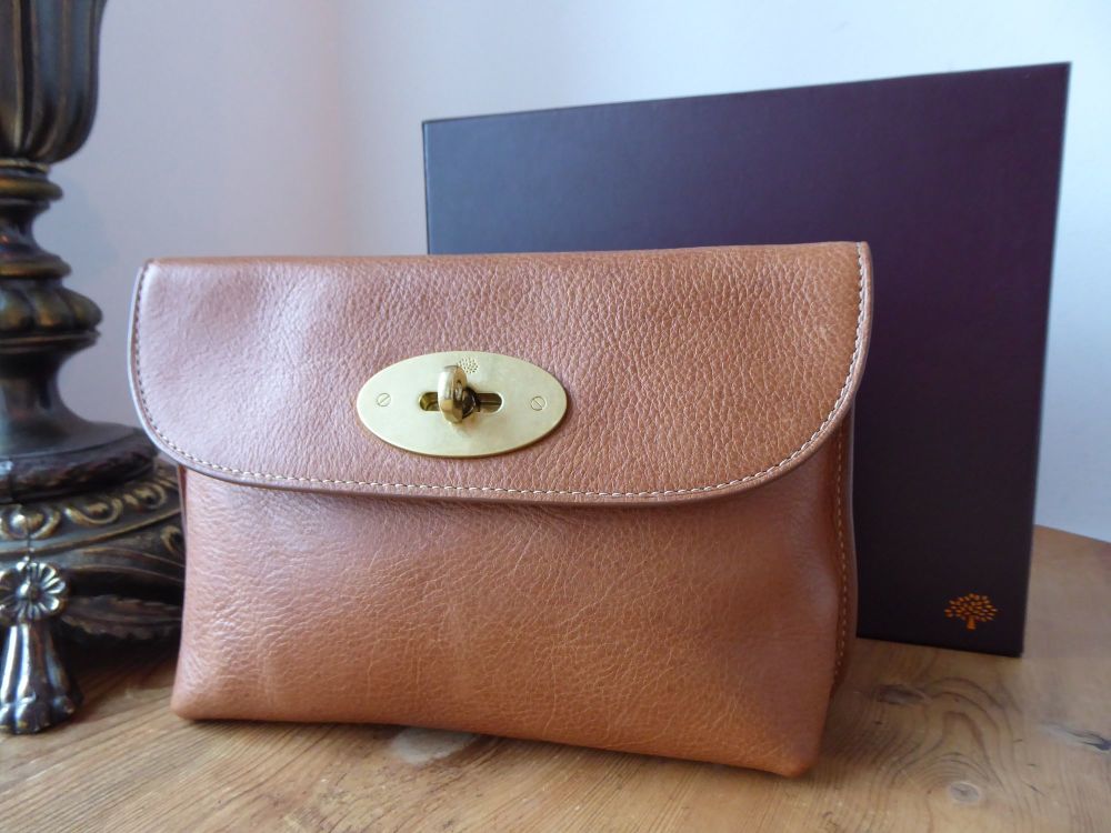 Mulberry Classic Locked Cosmetic Pouch in Oak Natural Leather - SOLD