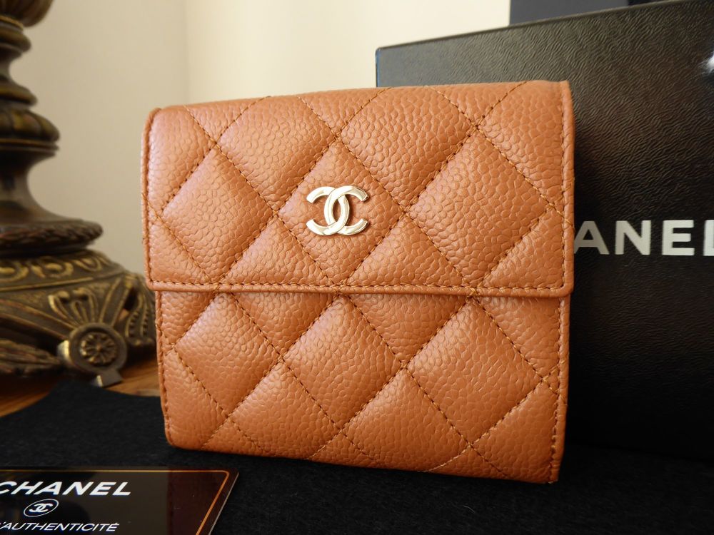 Chanel Classic Bifold Flap Wallet in Marron Clair Light Brown Caviar - SOLD