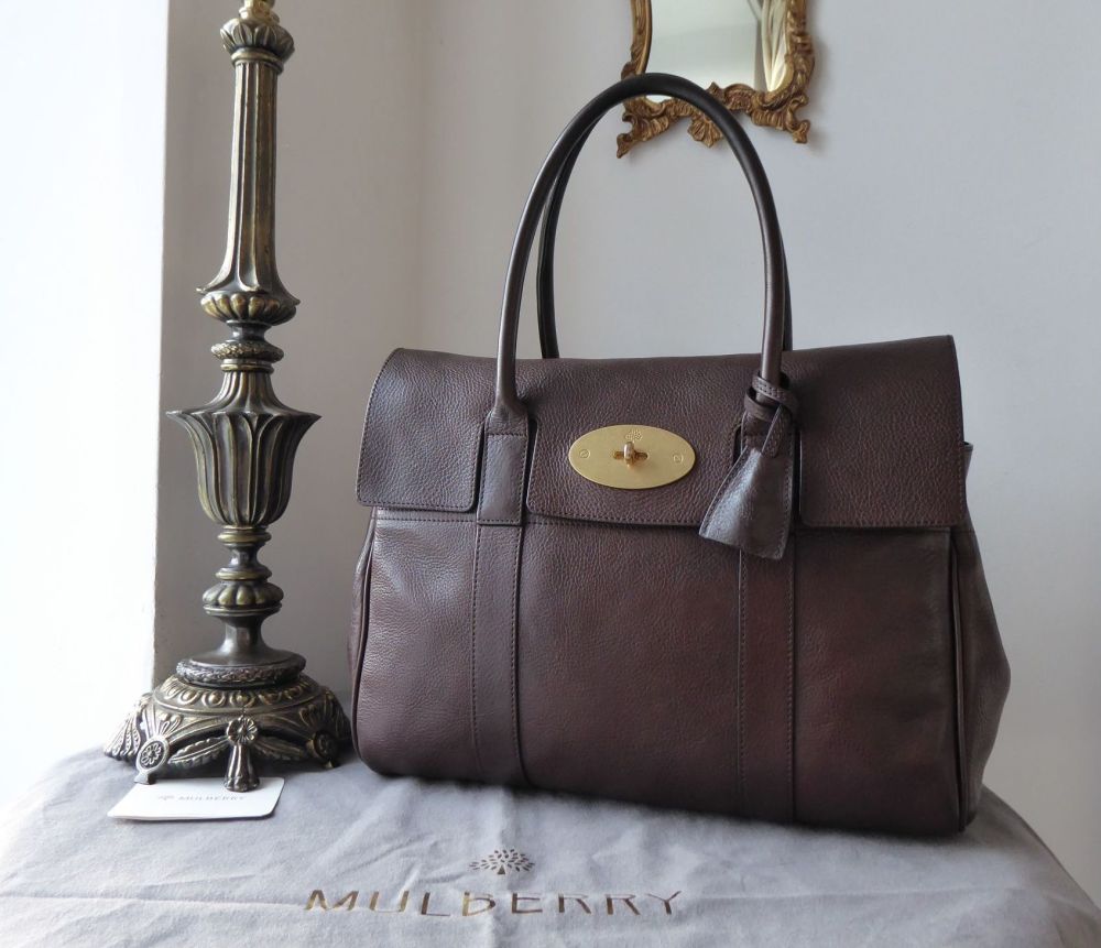 Mulberry Classic Heritage Bayswater in Chocolate Natural Vegetable Tanned L