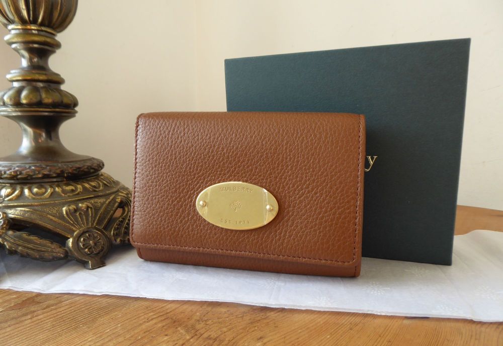 Mulberry French Plaque Wallet Purse in Oak Soft Grain Leather - SOLD